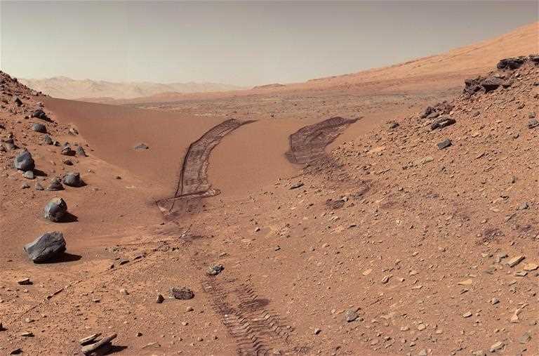 This look back at a dune that NASA's Curiosity Mars rover drove across was taken by the rover's Mast Camera (Mastcam) during the 538th Martian day, or sol, of Curiosity's work on Mars (Feb. 9, 2014). Author: /NASA/JPL-Caltech/MSSS